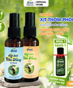 4Rest -Combo 2 Chai Xịt Đuổi Muỗi & Khử Mùi Tinh Dầu Thiên Nhiên 50ml - An Toàn Bé & Gia Đình