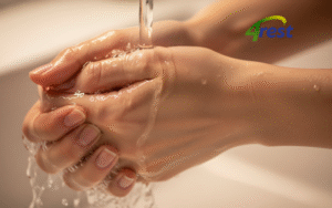 a person washing their hands under running water